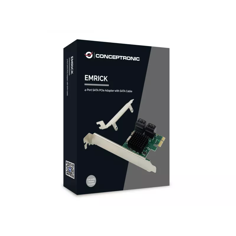 Conceptronic EMRICK 4-porttinen SATA PCIe -adapteri SATA-kaapelilla