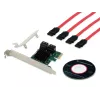 Conceptronic EMRICK 4-porttinen SATA PCIe -adapteri SATA-kaapelilla