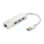 LevelOne Gigabit USB -verkkosovitin, USB-keskitin, langallinen, USB, Ethernet, 1000 Mbit/s, hopea, valkoinen