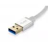 LevelOne Gigabit USB -verkkosovitin, USB-keskitin, langallinen, USB, Ethernet, 1000 Mbit/s, hopea, valkoinen