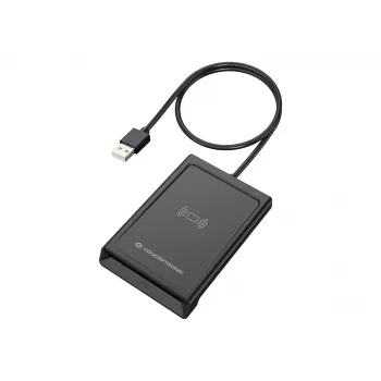 Conceptronic BIAN11B kaksoisliitäntäinen älykortinlukija, USB 2.0, Near Field Communication (NFC), 1 m, musta, 100 g