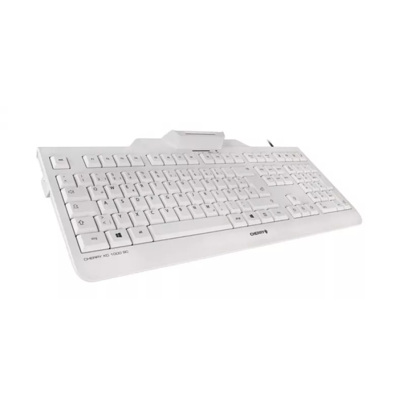 CHERRY KC 1000 SC näppäimistö johdollinen USB AZERTY belgia valkoinen