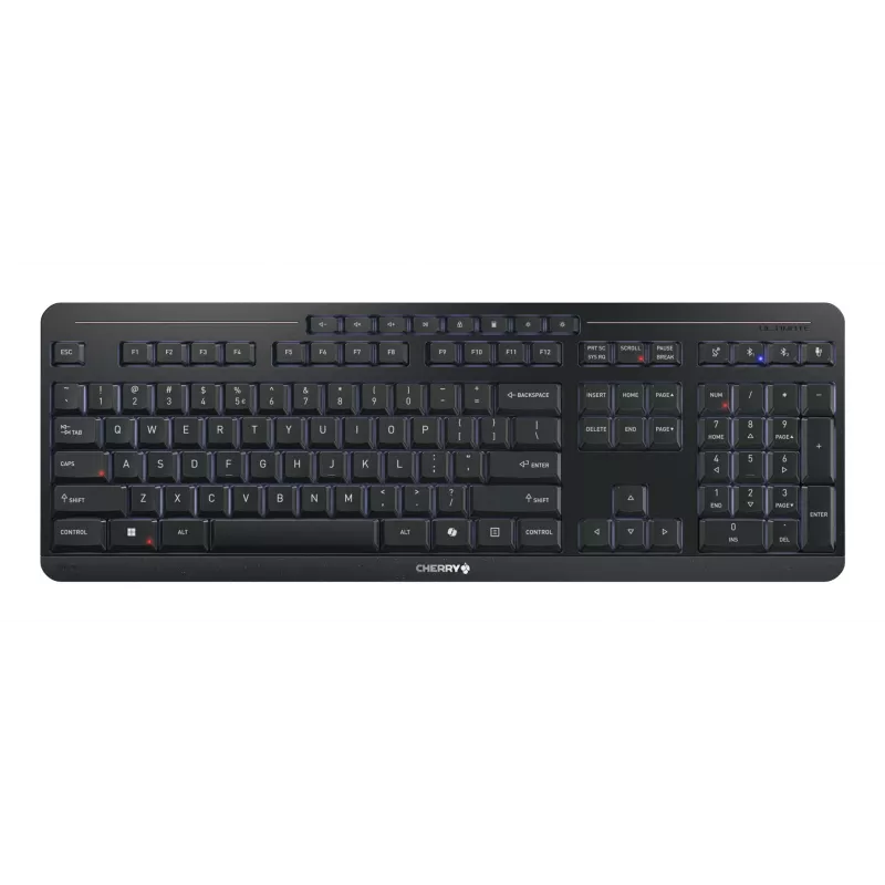 CHERRY Stream Desktop Ultimate -näppäimistö ja hiiri, koti-/toimistokäyttöön, USB + RF-langaton + Bluetooth, QWERTY, englanti, musta