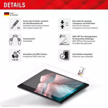 Displex Tablet Glass (9H) Samsung Galaxy Tab S10+ -tabletille, Eco-asennuskehys, särkymätön