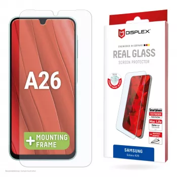 Displex näytönsuoja (10H) Samsung Galaxy A26 -puhelimeen, Eco-asennuskehys, naarmuuntumaton
