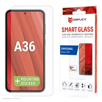 Displex Smart Glass (9H) Samsung Galaxy A36 -puhelimeen, asennustarrat, särkymätön