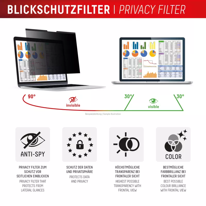 Displex PRIVACY SAFE magneettinen 2-suuntainen katsekulmasuoja Surface Laptop Studio 2 14,4 tuumaa