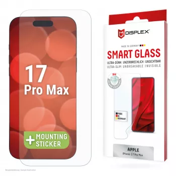 Displex Smart Glass (9H) Apple iPhone 17 Pro Max -puhelimeen, asennustarrat, särkymätön