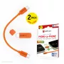 Displex puhelimesta puhelimeen -hätälaturi, USB-C–USB-C, miniliitin + joustokaapeli, kompakti 2 kpl:n pakkaus