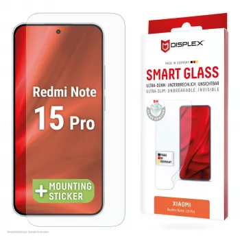 e.v.i. karkaistu Smart Glass -näytönsuojakalvo Xiaomi Redmi Note 15 Pro:lle (9H), asennustarra, läpinäkyvä, 1 kpl