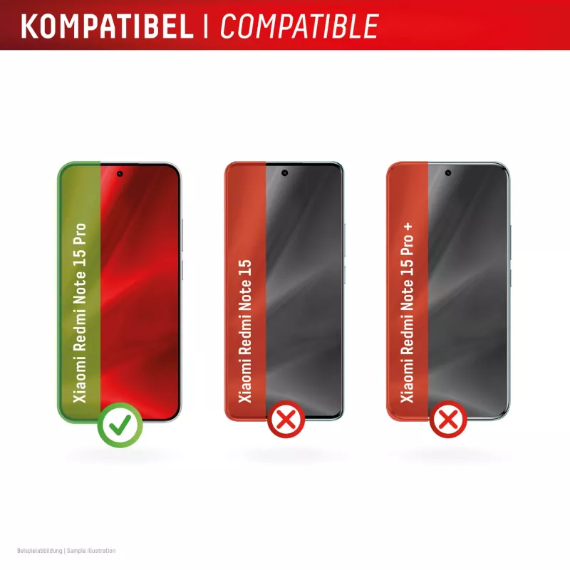 e.v.i. karkaistu Smart Glass -näytönsuojakalvo Xiaomi Redmi Note 15 Pro:lle (9H), asennustarra, läpinäkyvä, 1 kpl