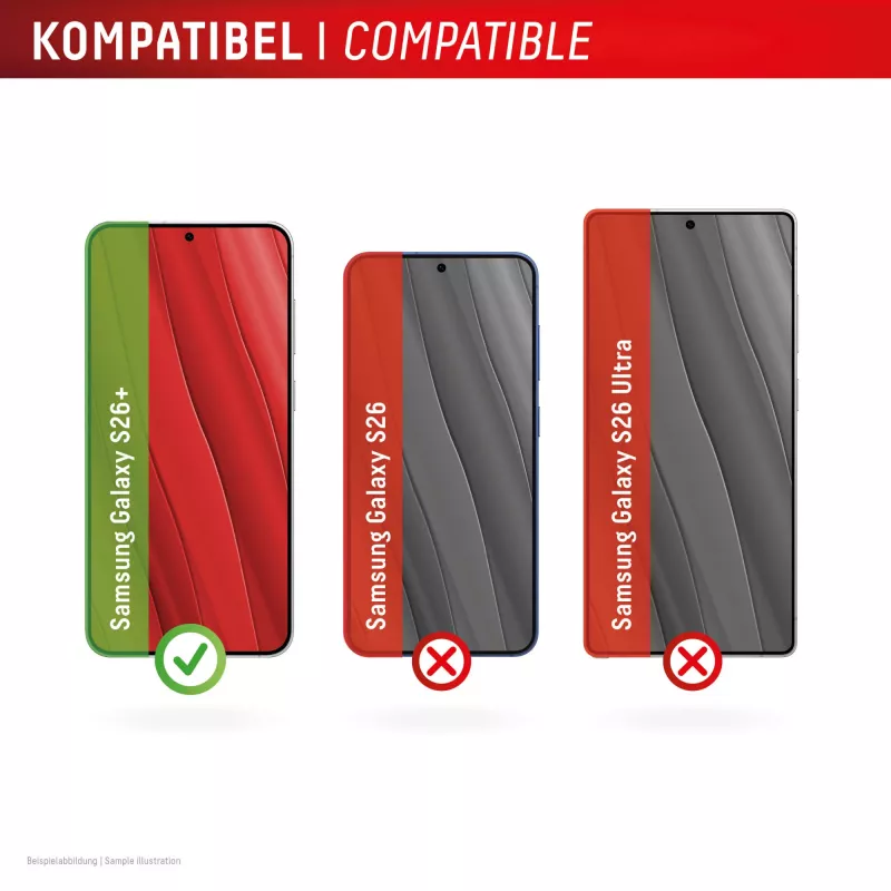 Displex-näytönsuojakalvo + kotelo Samsung S26+:lle, naarmuuntumaton