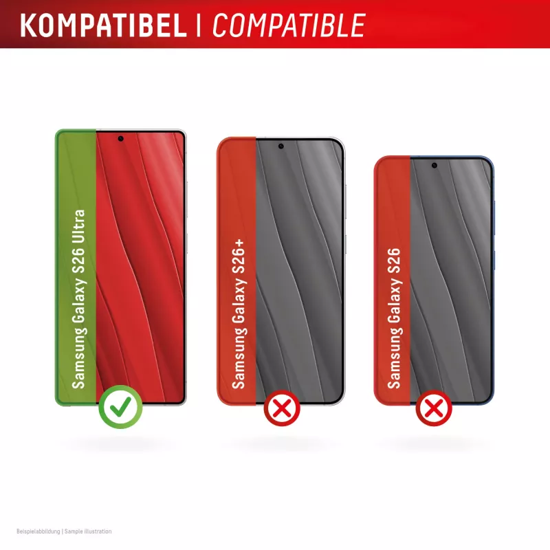 Displex-näytönsuojakalvo + kotelo Samsung S26 Ultra:lle, naarmuuntumaton