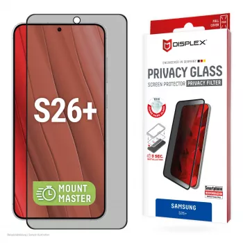 Displex Privacy -näytönsuojakalvo (10H) Samsung S26+:lle, tietosuojasuodatin