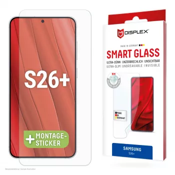 e.v.i. karkaistu Smart Glass -näytönsuojakalvo Samsung Galaxy S26+:lle (9H), läpinäkyvä, kuiva-asennus, 1 kpl
