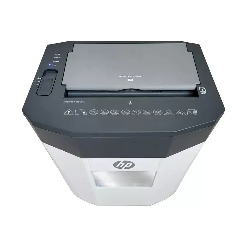 HP OneShred Auto 80CC -silmäpaperisilppuri, ristileikkaus, 68 dB, 22 cm, valkoinen