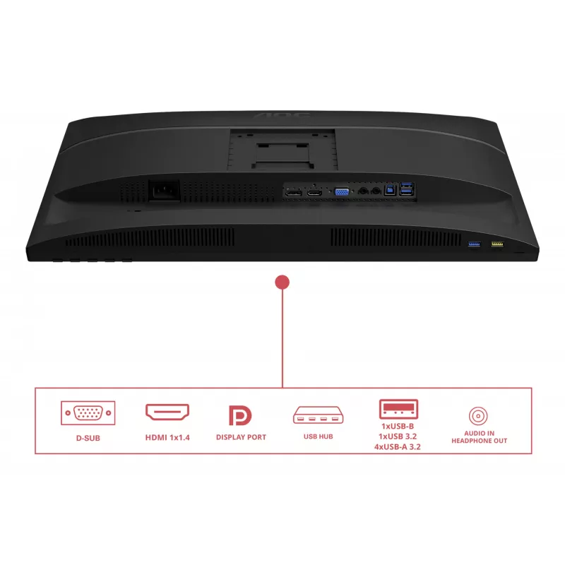 AOC E4 X24E4U -tietokonenäyttö, 61 cm (24 tuumaa), 1920 x 1200 pikseliä, Full HD, LED, musta