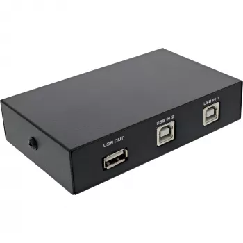 InLine USB 2.0 -kytkin manuaalinen, USB-A-laite kahteen tietokoneeseen