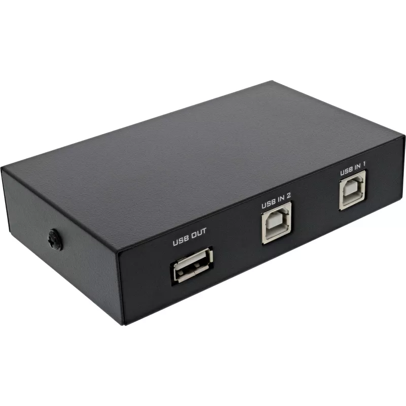 InLine USB 2.0 -kytkin manuaalinen, USB-A-laite kahteen tietokoneeseen