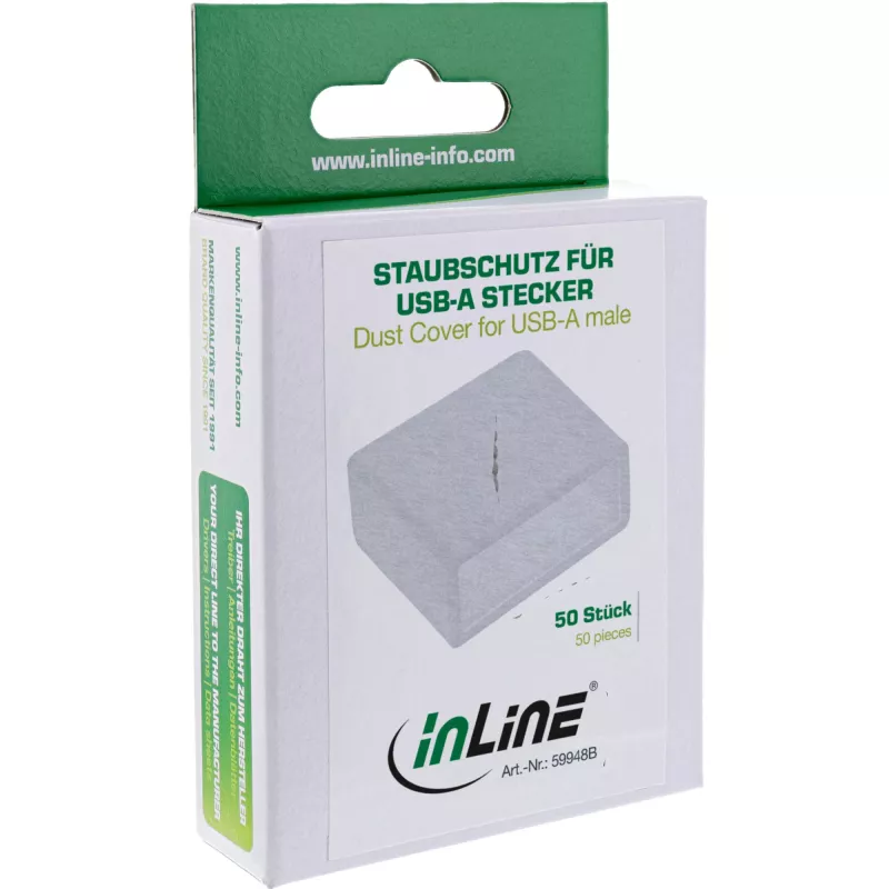 InLine pölysuojus USB-A-pistokkeelle, valkoinen, 50 kpl