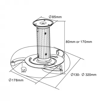 Projektoriteline InLine 23134A korkeus 130/200 mm max. 10 kg