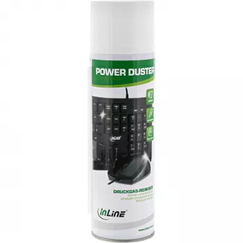 Puhdistussuihke InLine Power De-Duster PC:lle/palvelimelle — korkeapaine 400 ml, näytöille ja muoveille
