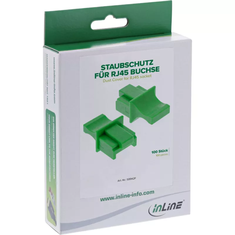 InLine pölysuojus RJ45-liittimelle, vihreä, 100 kpl