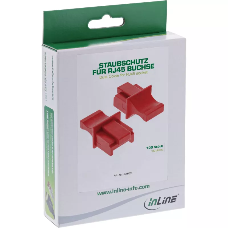 InLine pölysuojus RJ45-liittimelle, punainen, 100 kpl