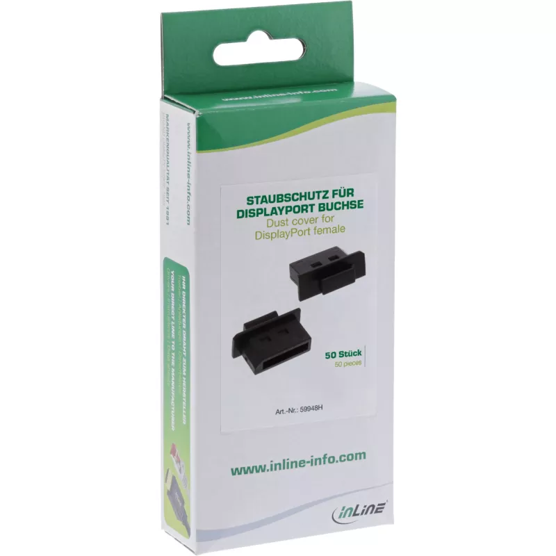 InLine pölysuojus DisplayPort-liittimelle, musta, 50 kpl
