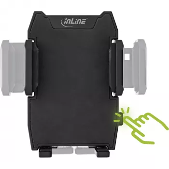 InLine ONE CLICK EASY II autoteline älypuhelimelle — yleinen passiivinen teline, musta
