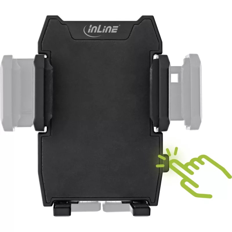 InLine ONE CLICK EASY II autoteline älypuhelimelle — yleinen passiivinen teline, musta