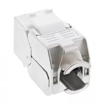 InLine RJ45 Keystone Jack Snap-In -moduuli Cat.6a, pölynsuojakannella punainen
