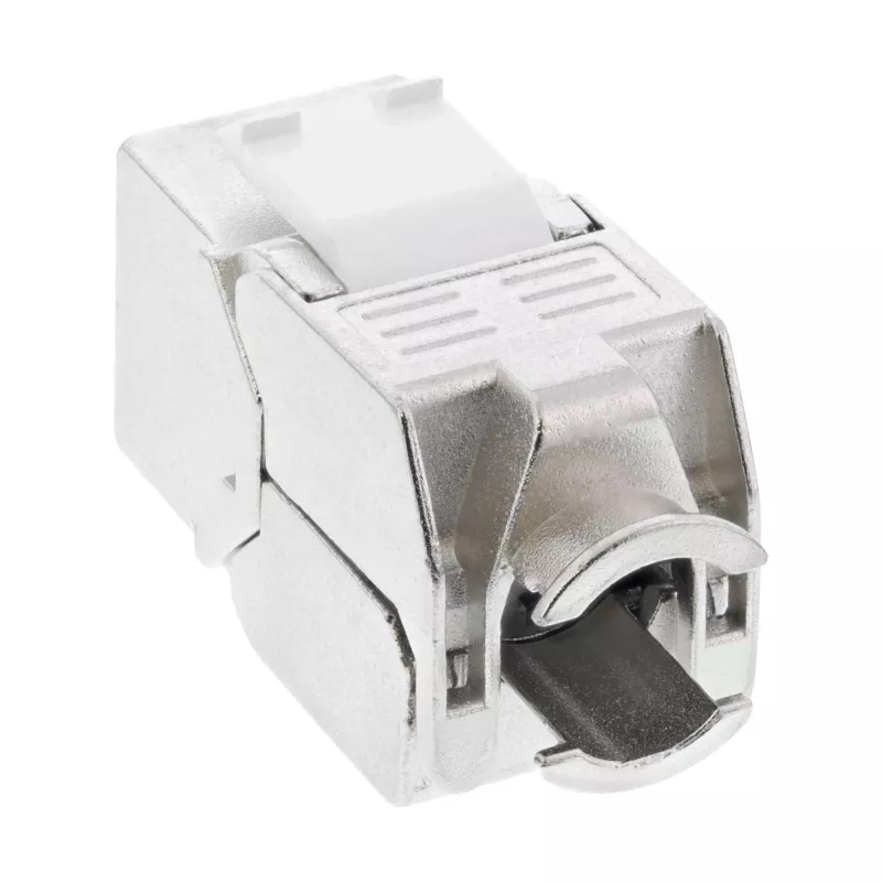 InLine RJ45 Keystone Jack Snap-In -moduuli Cat.6a, pölynsuojakannella punainen