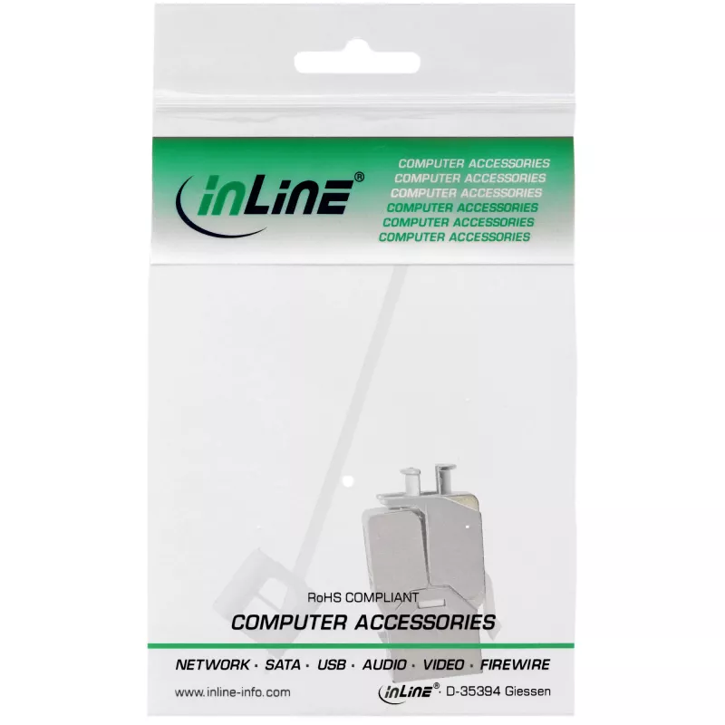 InLine RJ45 Keystone Jack Snap-In -moduuli Cat.6a, pölynsuojakannella punainen