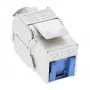 InLine RJ45 Keystone Jack Snap-In -moduuli Cat.6a, pölynsuojakannella sininen