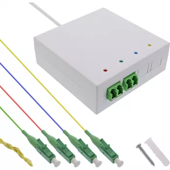 InLine FTTH-liitäntärasia valmiiksi koottu 4x LC/APC 9/125µm 50 m