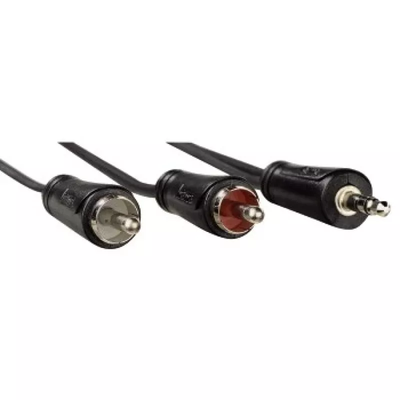 Hama 3,5 mm plugi - 2x RCA, 5 m audiokaapeli 2 x RCA musta