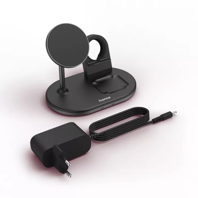 Hama MagCharge Multi headset, älypuhelin, kello musta AC langaton lataus pikalataus sisäkäyttöön