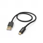 Hama Fabric USB-kaapeli USB 2.0 1,5 m USB A Micro-USB B musta