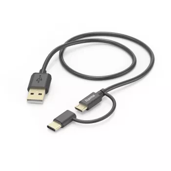 Hama 00201533 USB-kaapeli USB 2.0 1 m USB A Micro-USB B musta