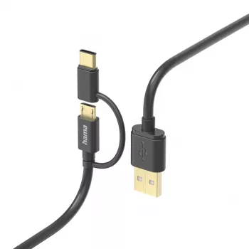 Hama 00201533 USB-kaapeli USB 2.0 1 m USB A Micro-USB B musta