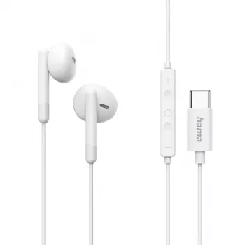Hama Classy kuulokemikrofoni johdollinen in-ear puhelut/musiikki USB Type-C valkoinen