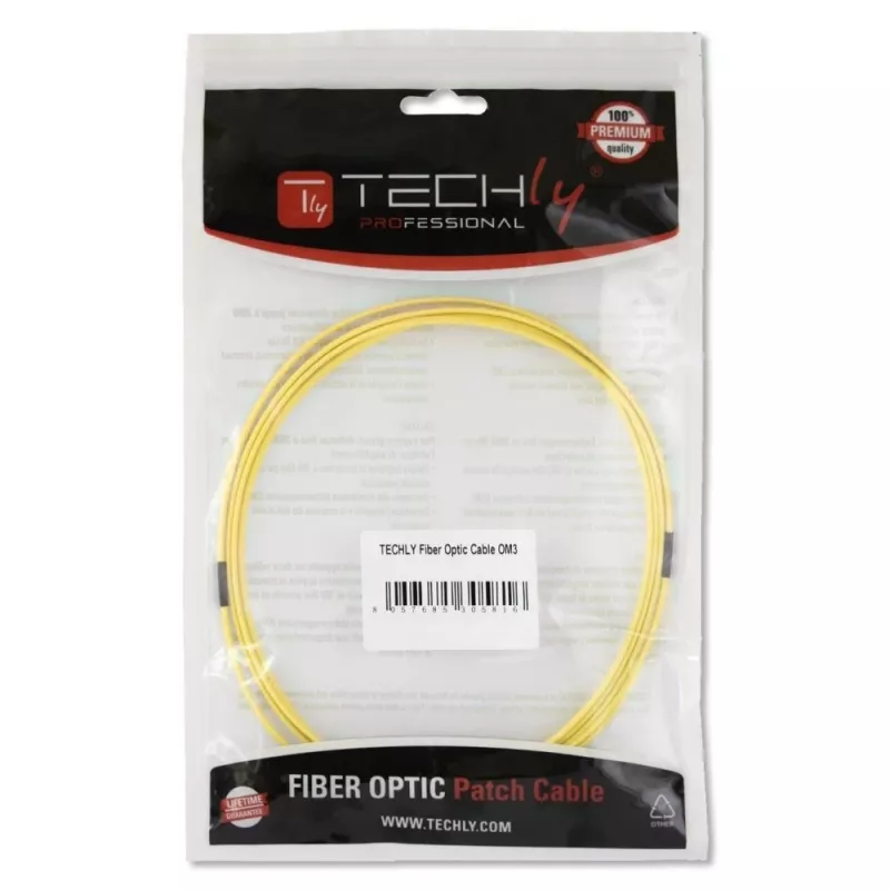Techly SC/SC yksimuotokuitukaapeli 9/125 OS2 5m, 5 m, OS2, SC, SC