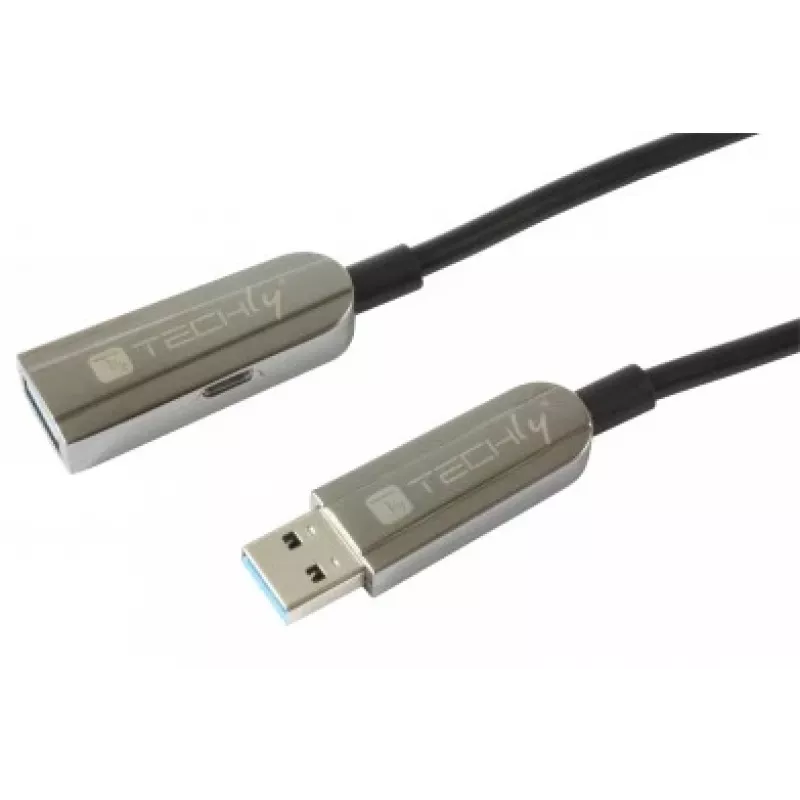 Techly ICOC U3AMF-HY-020 USB-kaapeli USB 3.2 Gen 1 (3.1 Gen 1) 20 m USB A musta