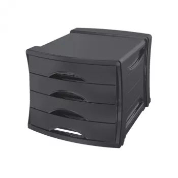 Esselte laatikosto Vivida 4 laatikkoa, 4 laatikkoa, muovi, musta, 210 g, 254 x 350 x 61 mm