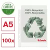Esselte Recycle Pocket A5, 150 x 210 mm (A5), läpinäkyvä, polypropeeni (PP), vaaka-/pystyasento, yläpuoli, 0,07 mm