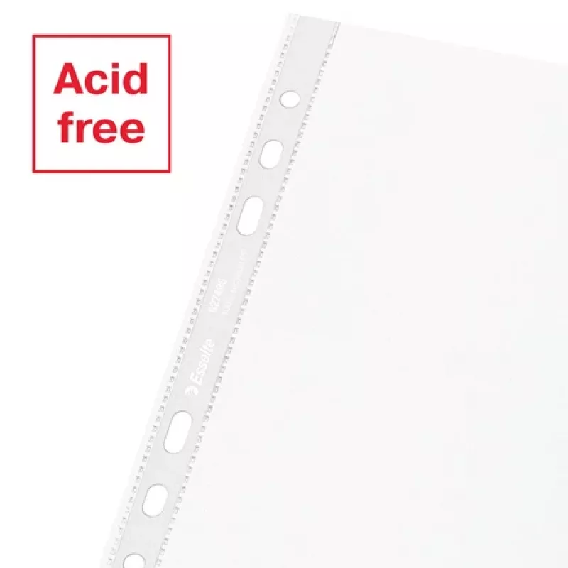 Esselte Recycle Pocket A5, 150 x 210 mm (A5), läpinäkyvä, polypropeeni (PP), vaaka-/pystyasento, yläpuoli, 0,07 mm