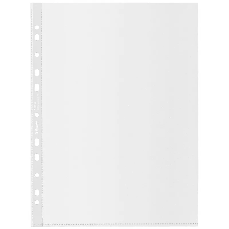 Esselte Recycle Pocket A4, 210 x 297 mm (A4), läpinäkyvä, polypropeeni (PP), pystyasento, yläpuoli, 0,07 mm