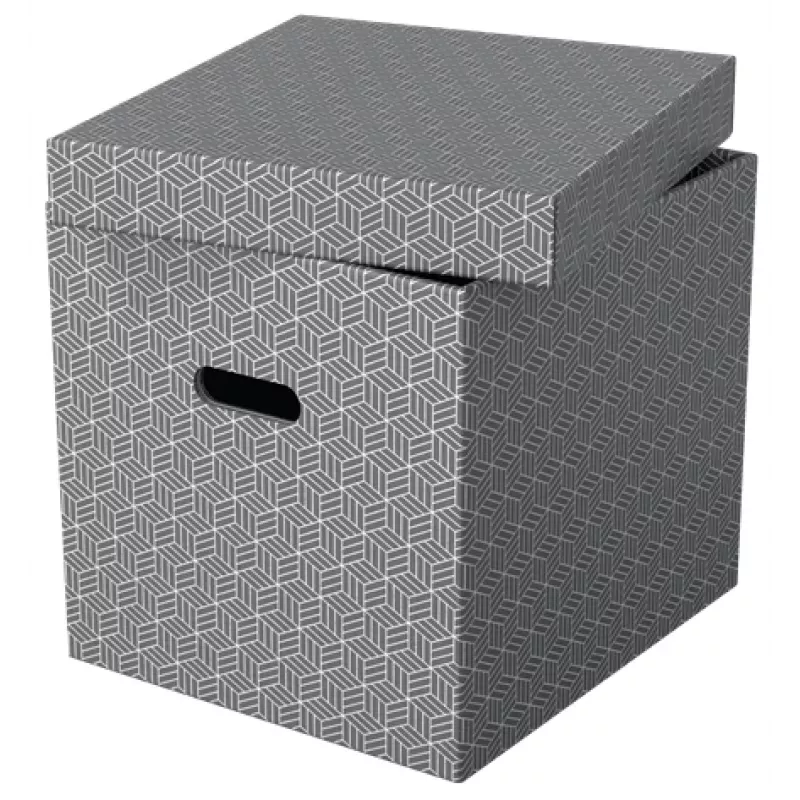 Esselte Home Storage Box Cube, 3 kpl:n pakkaus, kartonki, harmaa, 320 mm, 315 mm, 365 mm, 850 g