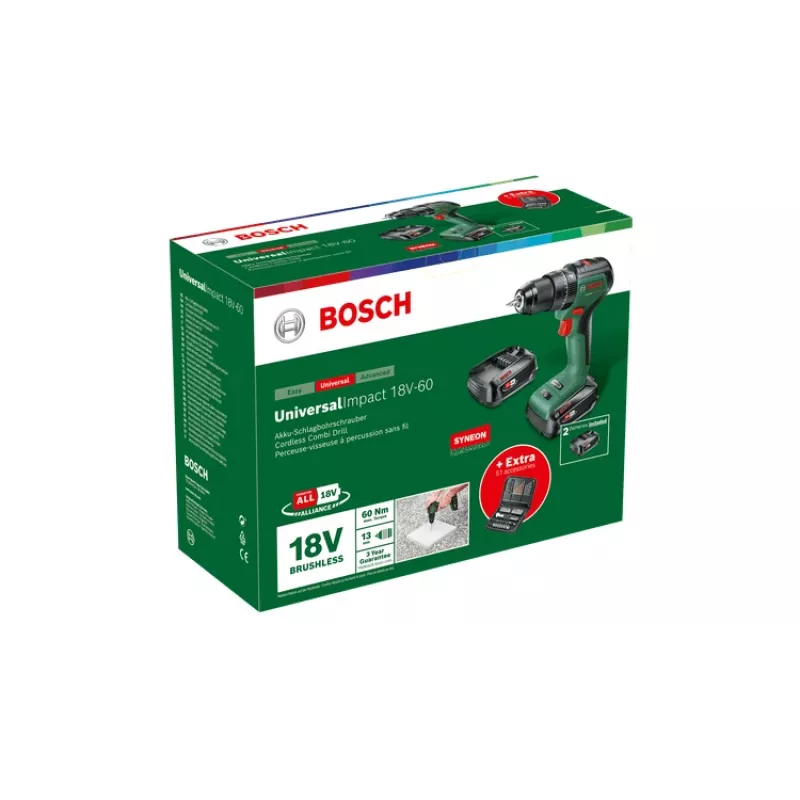 Bosch 0 603 9D7 106 porakone 1900 kierr./min pikaistukka 1,3 kg musta, vihreä